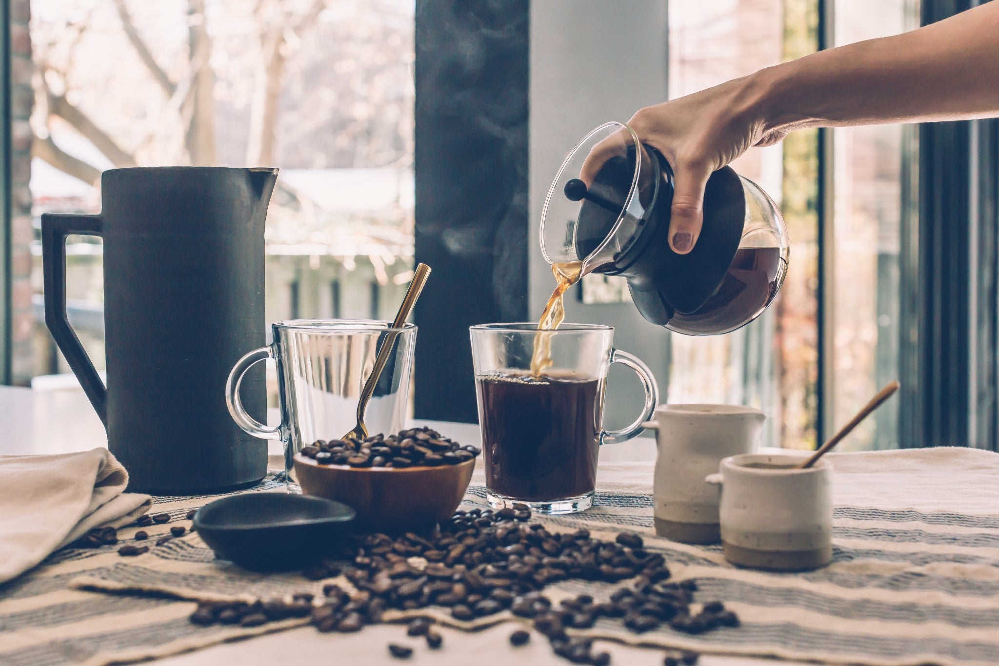 Pouring Hot Coffee